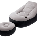 Inflatable chair with foot cushion