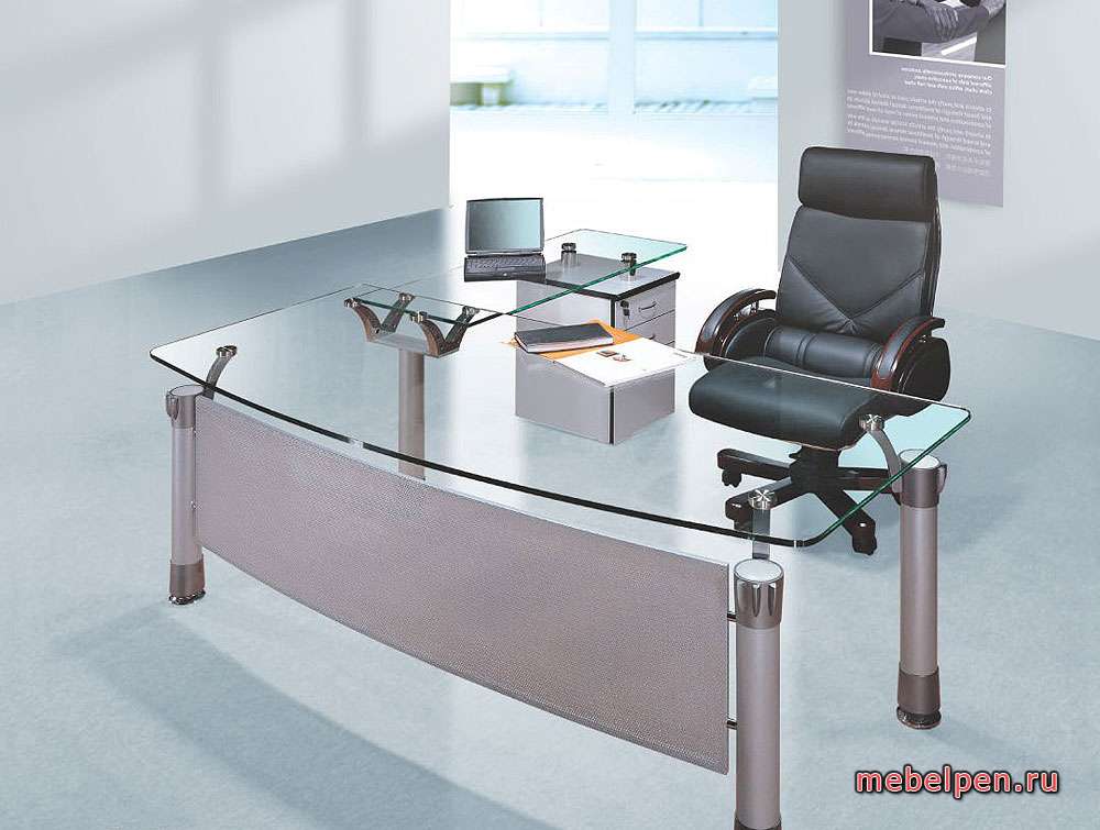 Executive table with transparent top